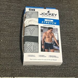 Jockey Generation Cotton Stretch Boxer Briefs - Gray and White